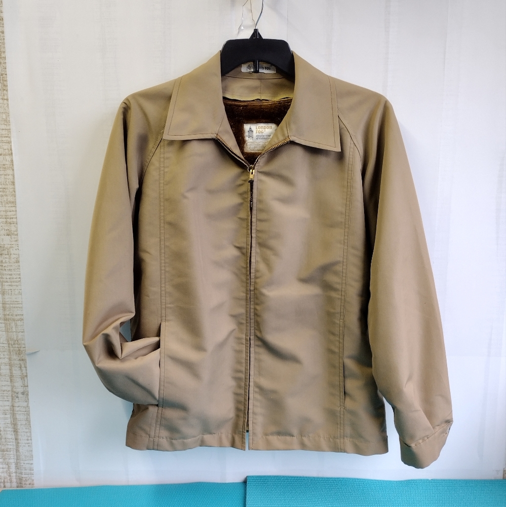 London Fog Men's Vintage Removable Faux Fur Lining Jacket Full Zip Size 38